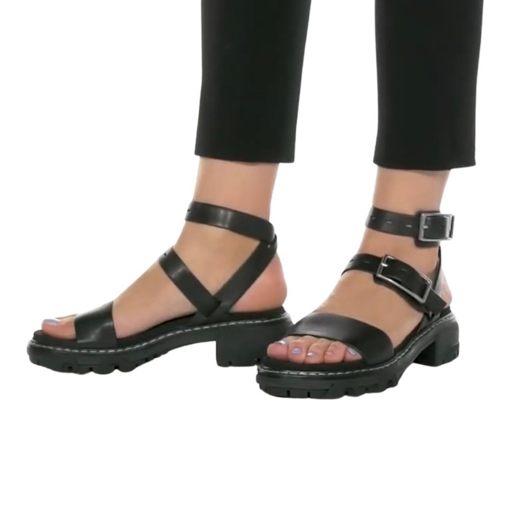 Rag & Bone Black Chunky Sandals with Leather Straps